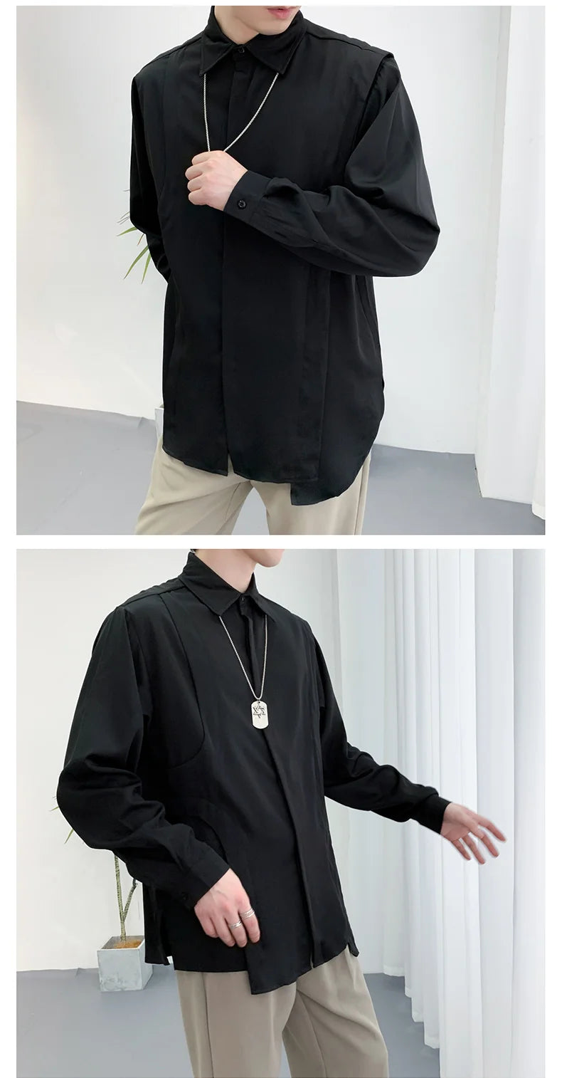 Chemise à manches longues CHRISTAMPain pour homme, grande taille, style Steampunk, Harajuku, Hip Hop, à revers, ChimDesigner