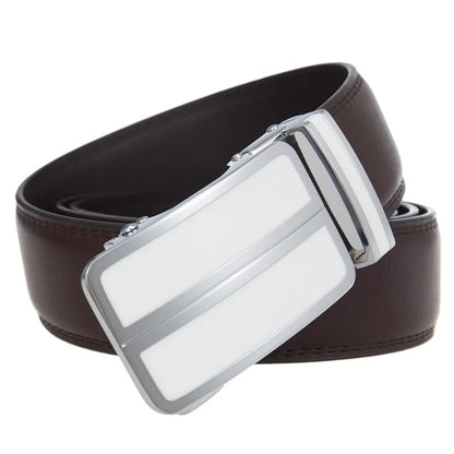 Plyesxale Black Khaki Blue Red White Leather Belt For Men Good Quality Mens Belts Luxury Automatic Buckle Waist Strap Male B1049