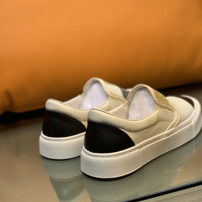 Mocassins plats en cuir véritable pour hommes, chaussures basses respirantes, design de nuit de documents, haute qualité, mode