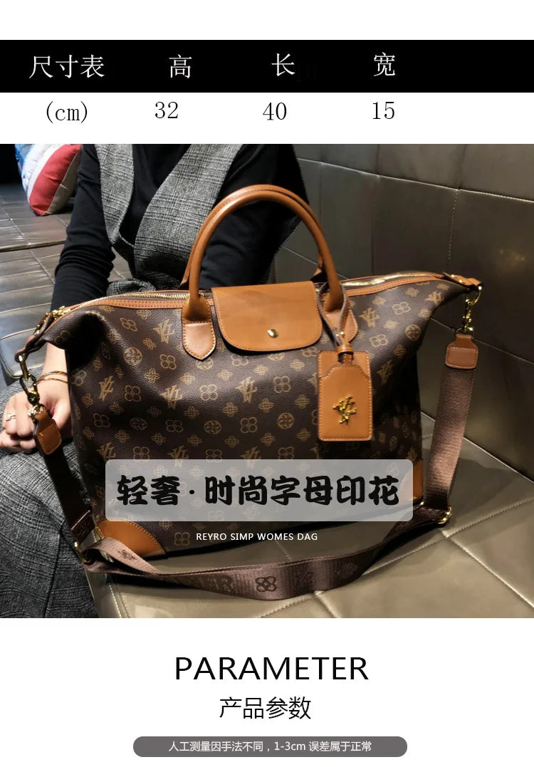 Sacs pour femmes authentiques de grande capacité de Hong Kong, sacs fourre-tout à la mode, en cuir véritable, sacs de voyage à bandoulière populaires.