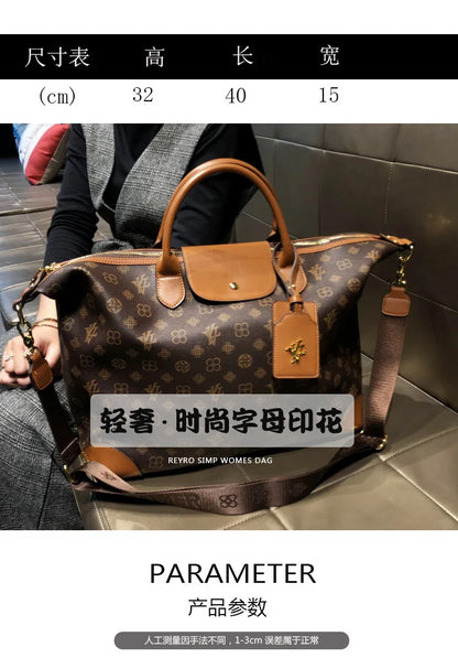 Sacs pour femmes authentiques de grande capacité de Hong Kong, sacs fourre-tout à la mode, en cuir véritable, sacs de voyage à bandoulière populaires.