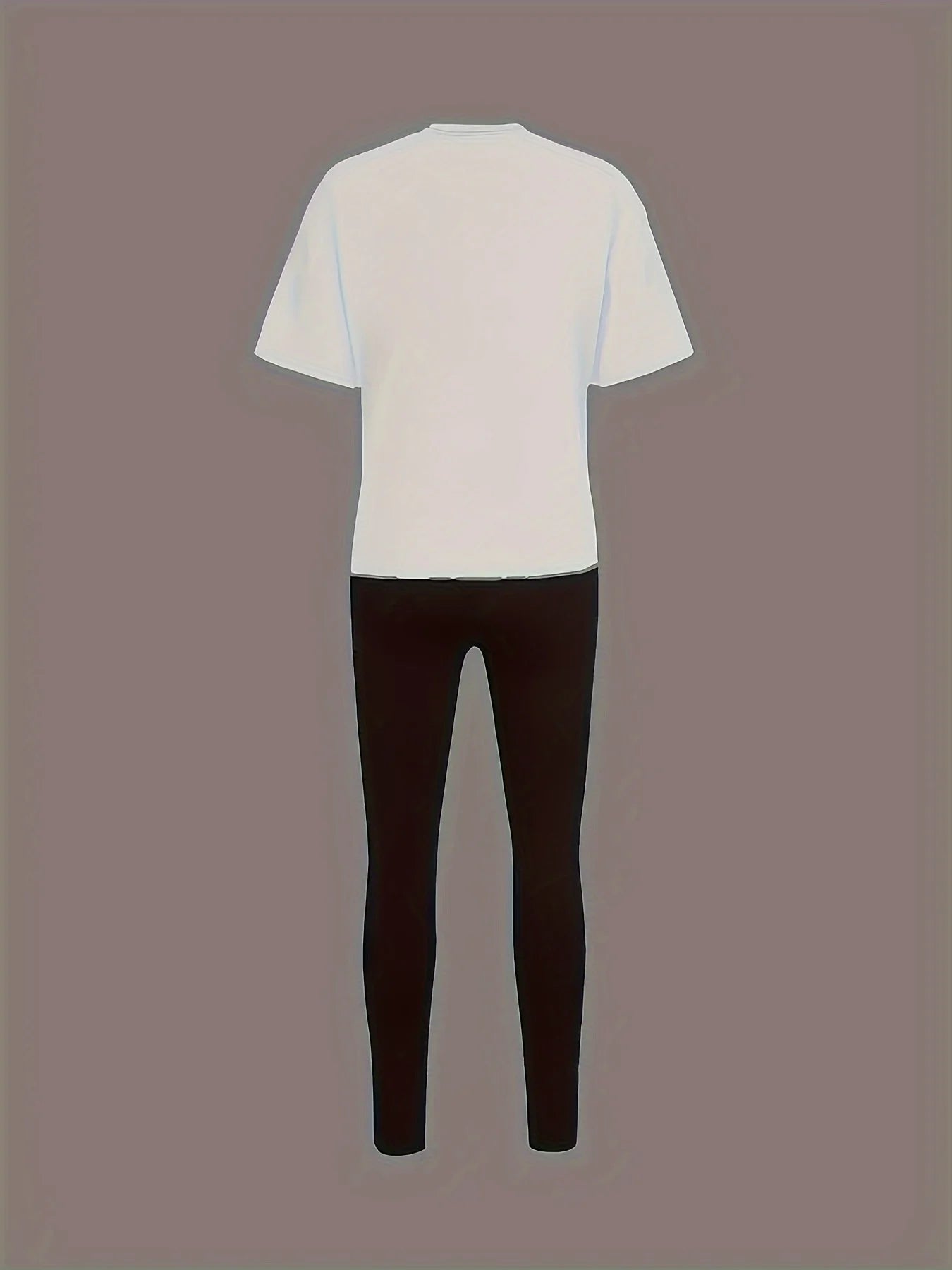 Ensemble de tenue de sport pour femmes, grande taille, lettre imprimée, T-shirt noir à manches courtes, haut et pantalon, Fitness, ensemble 2 pièces