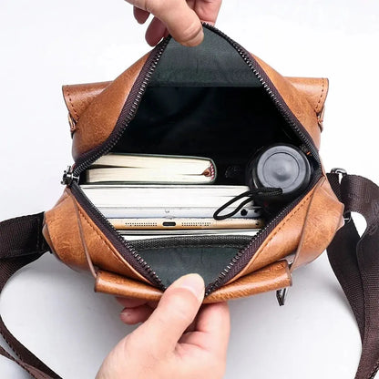 Sac à bandoulière Vintage en cuir pour hommes, sacs à main marron noir, sacoche d'affaires à rabat, nouvelle collection été 2024