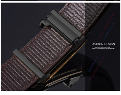 Ceinture motif Crocodile pour hommes, ceinture à boucle automatique de haute qualité, sangle en jean à la mode, accessoires tendance pour hommes