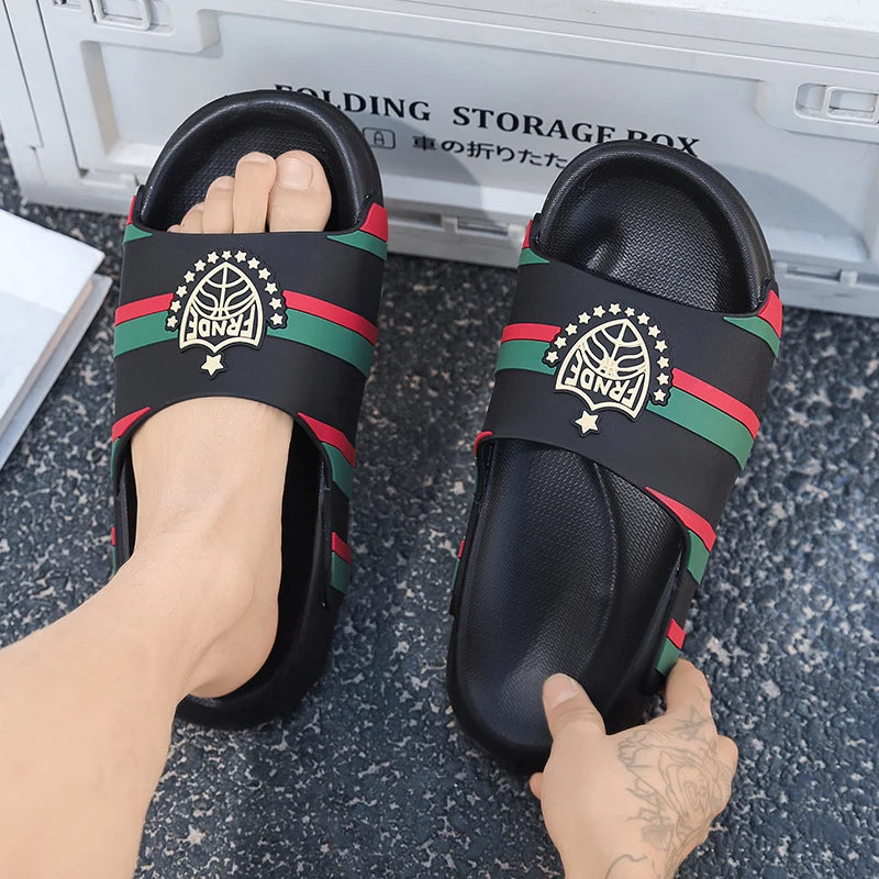 YRZL pantoufles pour hommes léger antidérapant EVA diapositives grande taille chaussures de plage d'été confortable mode sandales à semelle épaisse pour hommes