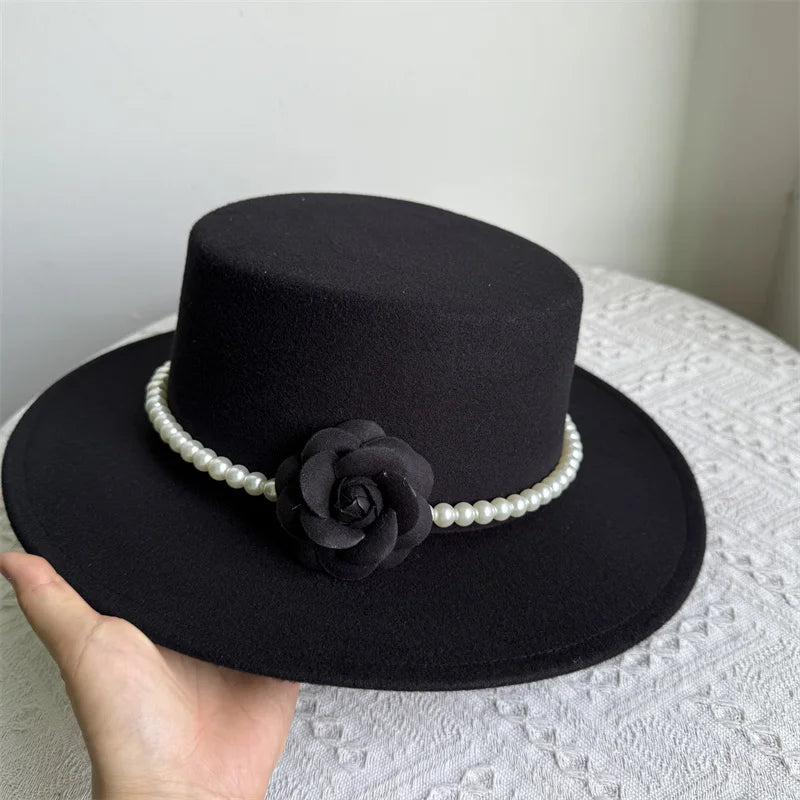 Chapeau Fedora de Style français pour femmes, chapeau en feutre à bord large de 10CM, Derby d'hiver et d'automne, chapeaux de Jazz de mariage