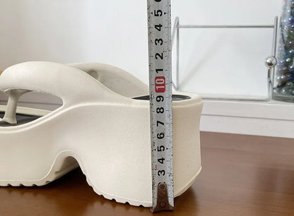 Sandales d'été à talons hauts de 7 cm pour femmes, mules à talons épais, tongs EVA, chaussures de maison, pantoufles à plateforme d'extérieur, nouvelle collection