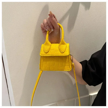 Sac à main en feutre coloré pour femme, mini sacs à main, sac à bandoulière, motif pierre, initié