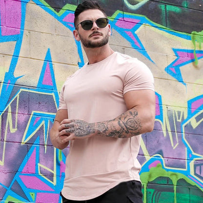 T-shirt de Fitness musculaire été hommes athloisir entraînement à manches courtes T-shirt de haute qualité coton hommes T-shirt Gym Sport chemise hauts