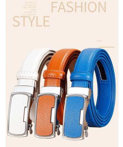 Ceinture de mode coréenne pour femmes, fine, étroite, art, couverture de taille, blanc, orange, bleu, vert, jaune, rouge, designer, ceinture automatique, nouveau