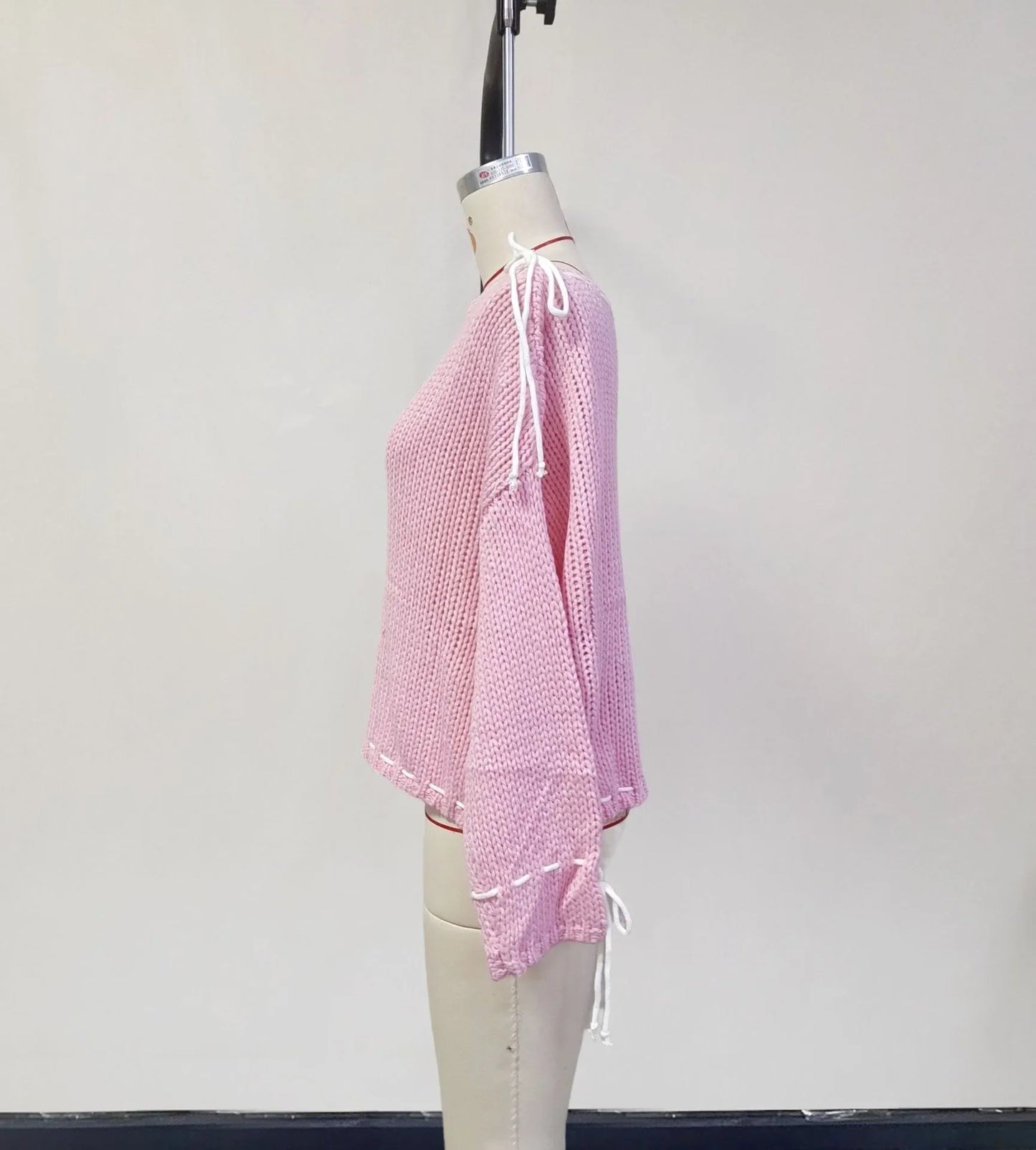 Pull tricoté à lacets pour femme, pull à manches longues, ample, à la mode, Y2K, nouvelle collection automne hiver 2024