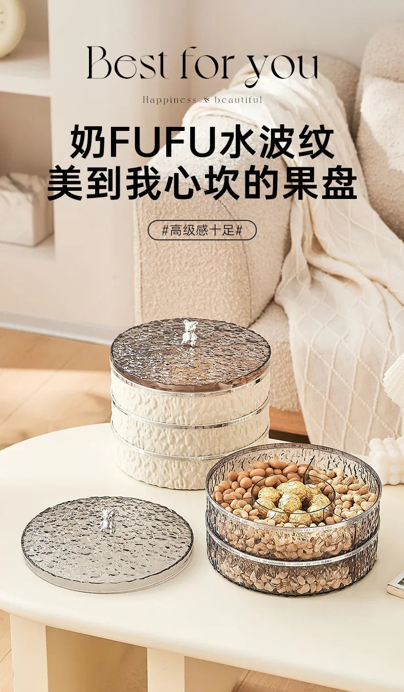 Boîte à snacks transparente multicouche, anti-poussière, acrylique, fruits secs, boîte de rangement pour bonbons et noix, salon moderne, conteneur solaire