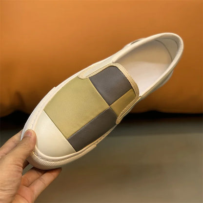 Mocassins plats en cuir véritable pour hommes, chaussures basses respirantes, design de nuit de documents, haute qualité, mode