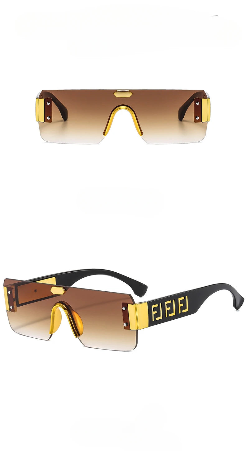 Lunettes de soleil sans monture, protection solaire pour hommes, sens avancé pour femmes, visage, petite photo, bord de coupe, miroir pare-soleil