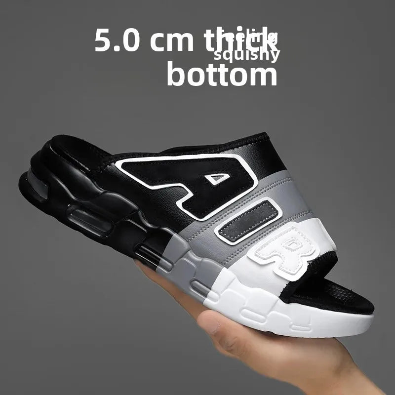 CasualPlus Size chaussons pour hommes pantoufles de sport d'été coussin d'air pour hommes chaussures de plage à fond épais matériau EVA