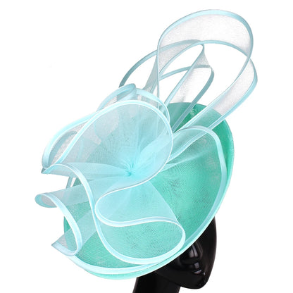 Chapeau de mariage bleu royal avec nœud papillon pour femme, accessoires pour cheveux, jaune, patients, Derby, pilulier, fleur, nouveau, 216.239.Sinamay