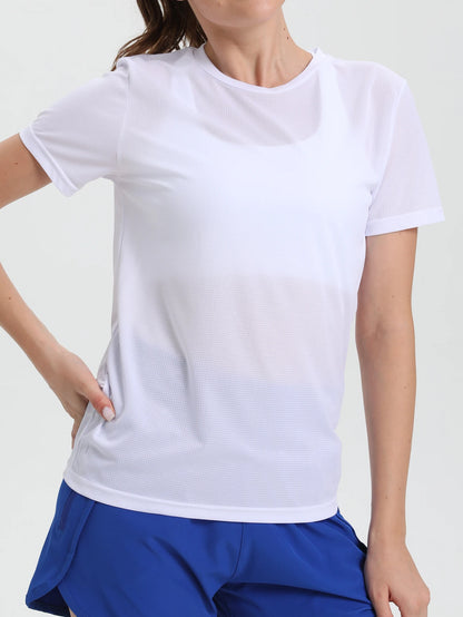 T-Shirt de Sport ultraléger à séchage rapide pour femmes, couleur unie, léger et respirant, chemise de Compression de gymnastique de course
