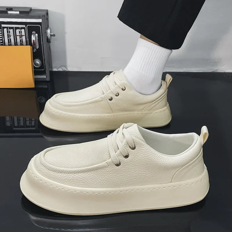 Chaussures basses en cuir respirant pour hommes, chaussures d'étudiant, optique astronomique, chaussures de planche décontractées, ChimYouth, nouveau, été