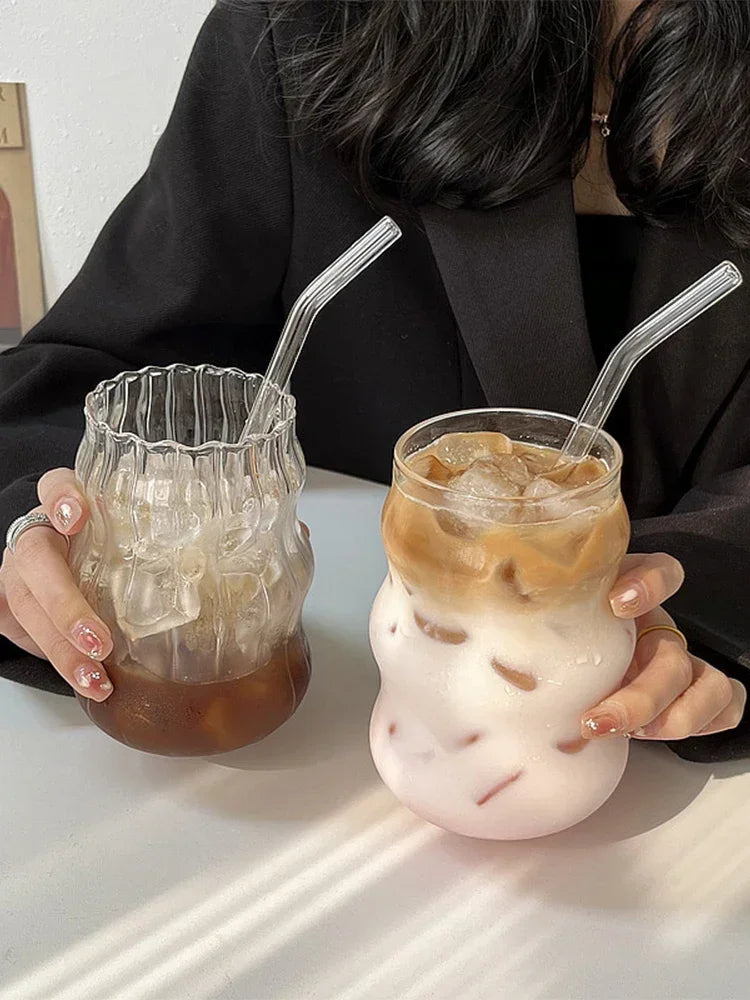 Verre à thé à bulles Transparent de 550ml, avec pailles, tasses à bière, pichet à jus de lait et de fraise, tasse à café, verres pour fête ﻿