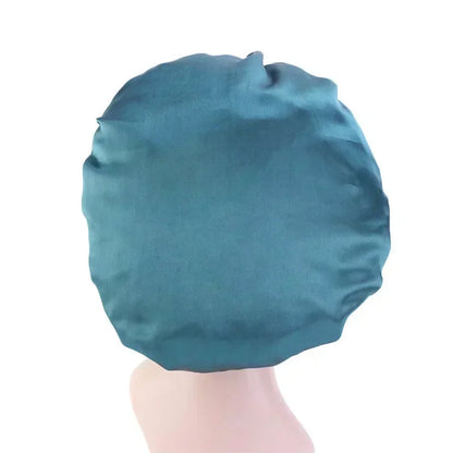 Bonnet en Satin réversible pour cheveux, Double couche réglable, couvre-tête pour dormir, accessoires de coiffure bouclés et élastiques
