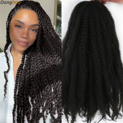 Marley Hair 18 pouces cheveux synthétiques tressés Marley Ombre noir brun blond gris 350 pour cheveux tressés Afro Kinky Marley Twist