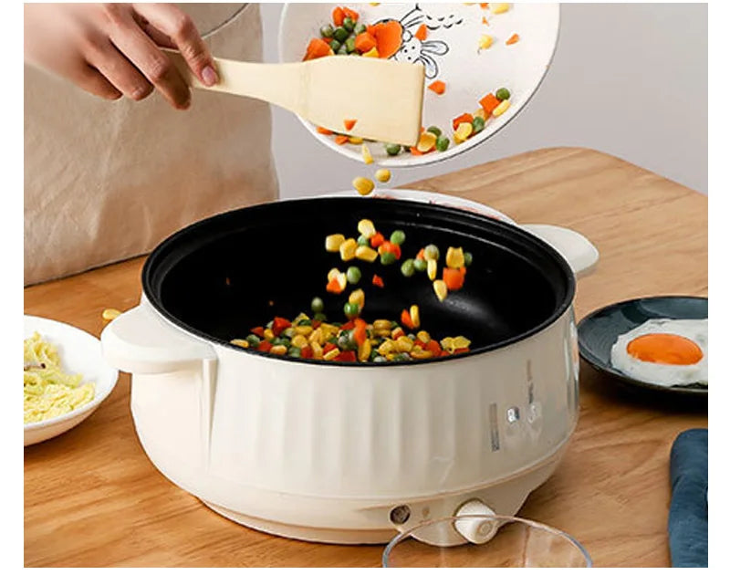 Pot électrique multicuiseur simple/Double couche de 1,7 l, poêle antiadhésive domestique pour 1 à 2 personnes, cuiseur à riz chaud, appareils de cuisson