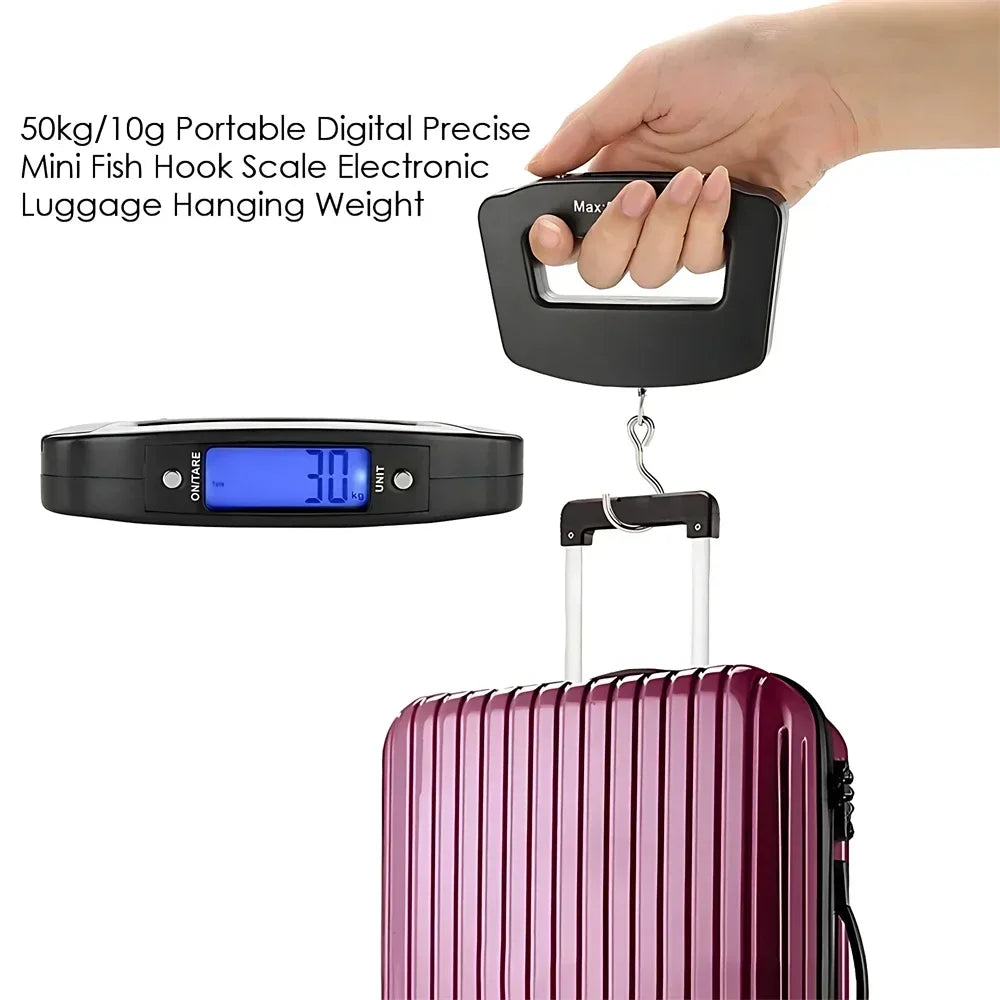 Balance à bagages numérique 50kg, valise électronique Portable, sac à bagages, outil de poids avec rétro-éclairage, balances électroniques suspendues de voyage