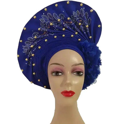 Turban africain nigérian, Bonnet Hijab Auto Gele, couvre-chef déjà fabriqué Sego Gele, bandeau pour fête de mariage