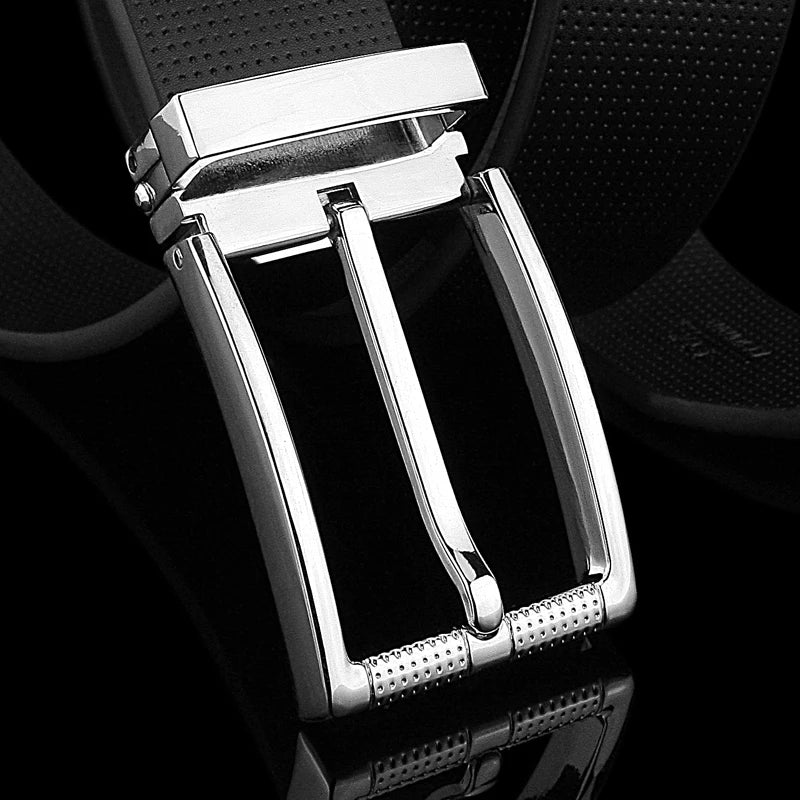 Ceintures de styliste décontractées à boucle ardillon pour hommes, en cuir véritable, 3.3cm de large, marque célèbre de luxe, jeans pour étudiants, cintos masculinos blancs B78