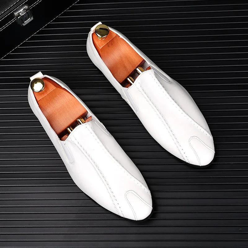 Chaussures en cuir patchwork blanc pour hommes, nouvelles chaussures de luxe pour hommes, robe de mariée, zone de Rh, chaussures Oxford pour hommes, taille 38-44