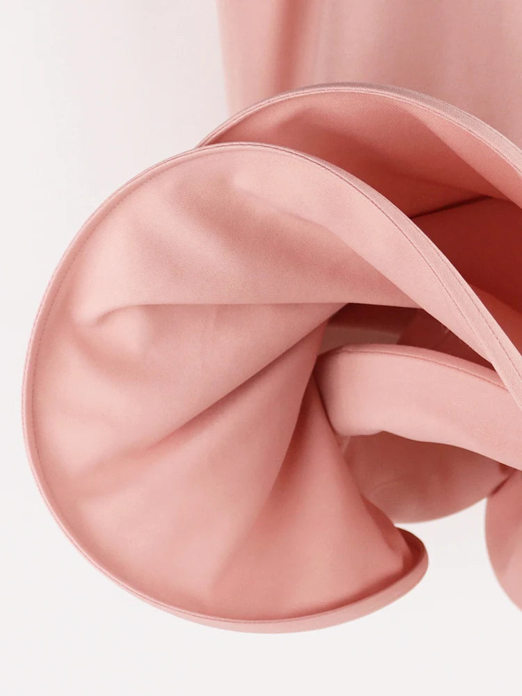 Jupe sirène pour femmes, taille haute, rose, trompette évasée, gaine queue de poisson, volants élégants, fête, événement, classe élastique