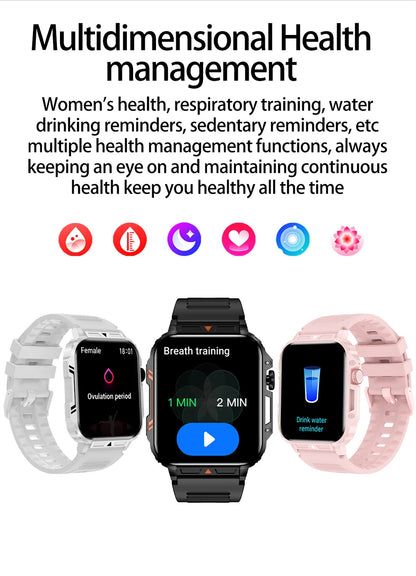 2024 nouveau 1.95 extérieur militaire homme montre intelligente hommes Bluetooth appel Smartwatch hommes pour Android IOS IP68 étanche Ftiness montres