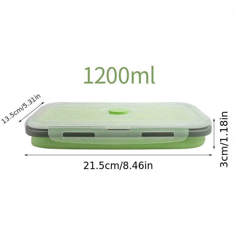 Conteneur de stockage des aliments pliable en Silicone, boîte à déjeuner empilable permettant de gagner de l'espace, accessoires de cuisine pliables pour micro-ondes 1/4 pièces