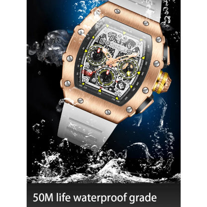 ONOLA montres à Quartz pour hommes haut de gamme Style seau minuterie calendrier étanche 50M bracelet en Silicone sport montre pour hommes Reloj Hombre
