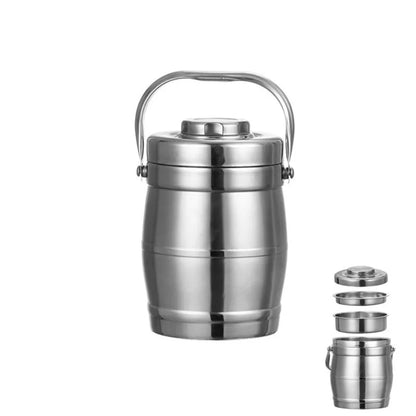 Boîte à lunch thermique étanche de grande capacité, thermos alimentaire en acier inoxydable, poignée pliable, pot isolé durable, travailleurs