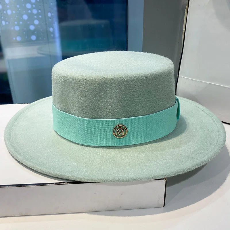 Fedora chapeaux pour femmes mode élégant melon robe casquettes Panama église mariage ruban bande chapeau hommes feutre Jazz chapeau