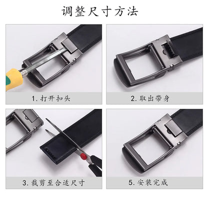 Blanc boucle automatique hommes ceinture en cuir hommes mode pantalons décontractés ceinture de Golf en cuir véritable homme pantalon décontracté ceintures mâle