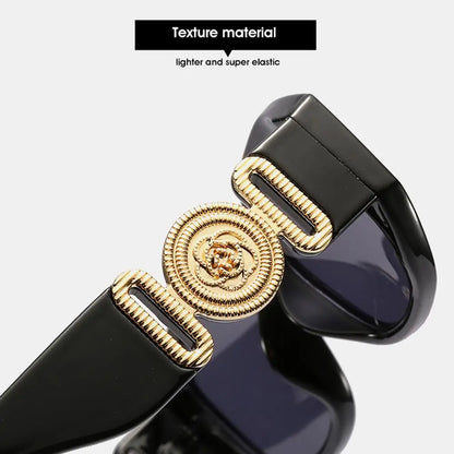 Lunettes de soleil Y2K irrégulières pour femmes et hommes, monture optique, nuances vintage, protection UV, design rose en métal, été