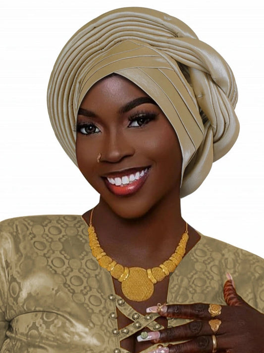 Mode africaine musulmane Turban casquette femmes Autogele couvre-chef dame bandeau Nigeria mariage couvre-chef Turbante Mujer 2025
