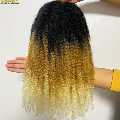 1 - 6 paquets de cheveux en crochet de twists Marley de 18 pouces, de noir et brun à blond, cheveux de tresse ombré Afro Marley synthétique, pour les tresses de mèches fausses