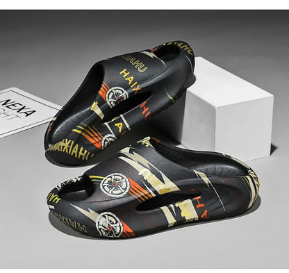 Plate-forme chaussures pour hommes nouveaux tongs d'été 2025 sandales respirant antidérapant amoureux hommes et femmes tout correspondant imprimé pantoufles hommes