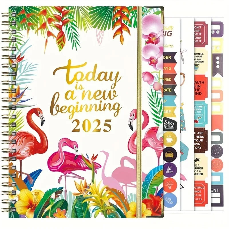 Planificateur 2025 Calendrier hebdomadaire et mensuel 2025 de janvier à décembre A5 (6,2" x 8,5") Plan de travail accaden de 12 mois Etiquettesmic