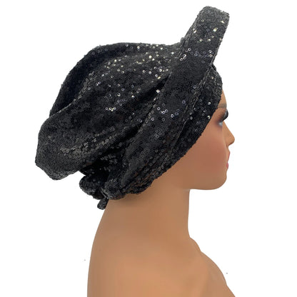 Paillettes Autogele Turban casquette pour femmes prêt africain Auto Gele casque Nigeria mariage Geles femme bandeau dame casque