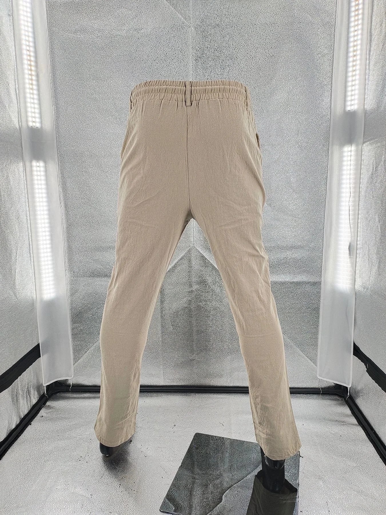 Pantalon de plage confortable en coton et lin pour hommes, sangle droite, haute qualité, décontracté, printemps et automne, nouvelle mode, 2025