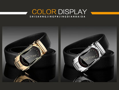 Ceinture de construction automatique pour hommes, travail d'affaires, décontracté, luxe, designer, marque célèbre, mâle pour jeans, bracelet en cuir PU, ZD2203