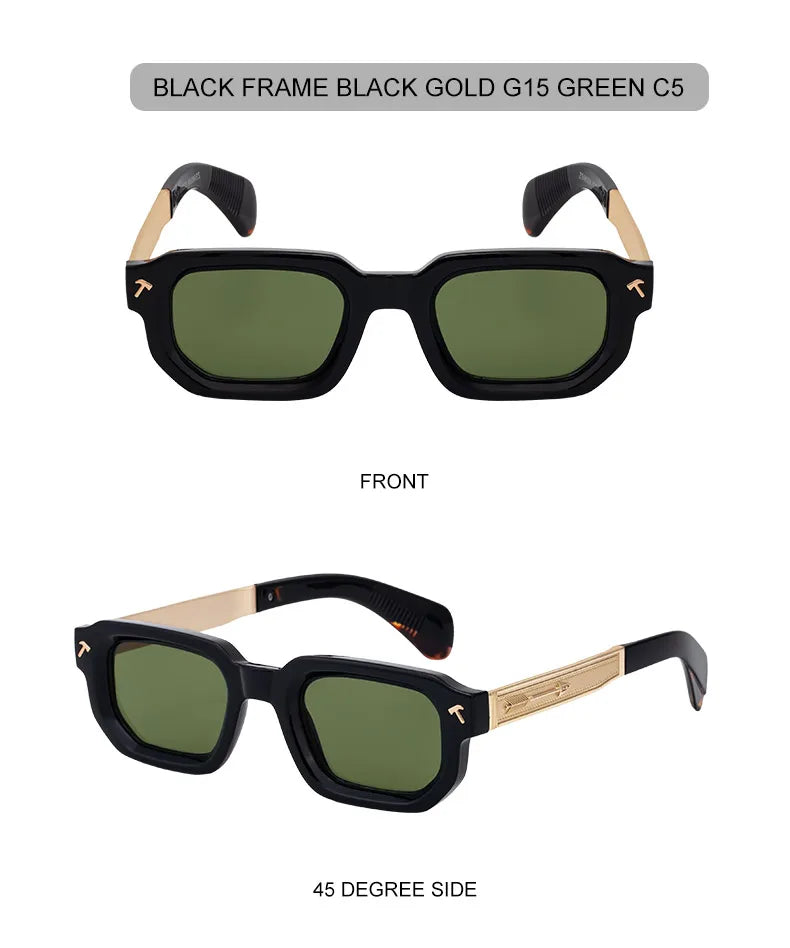 Polarisées Carré Punk lunettes de Soleil Hommes 2025 De Luxe Marque Classique Rectangle Lunettes De Soleil UV400 Conduite Lunettes De Mode En Plein Air Nuances