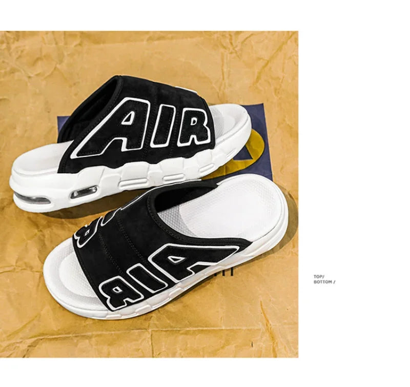 Été nouveaux hommes PU Air pantoufles à la mode grande taille Style coréen décontracté à la mode polyvalent vêtements d'extérieur sandales