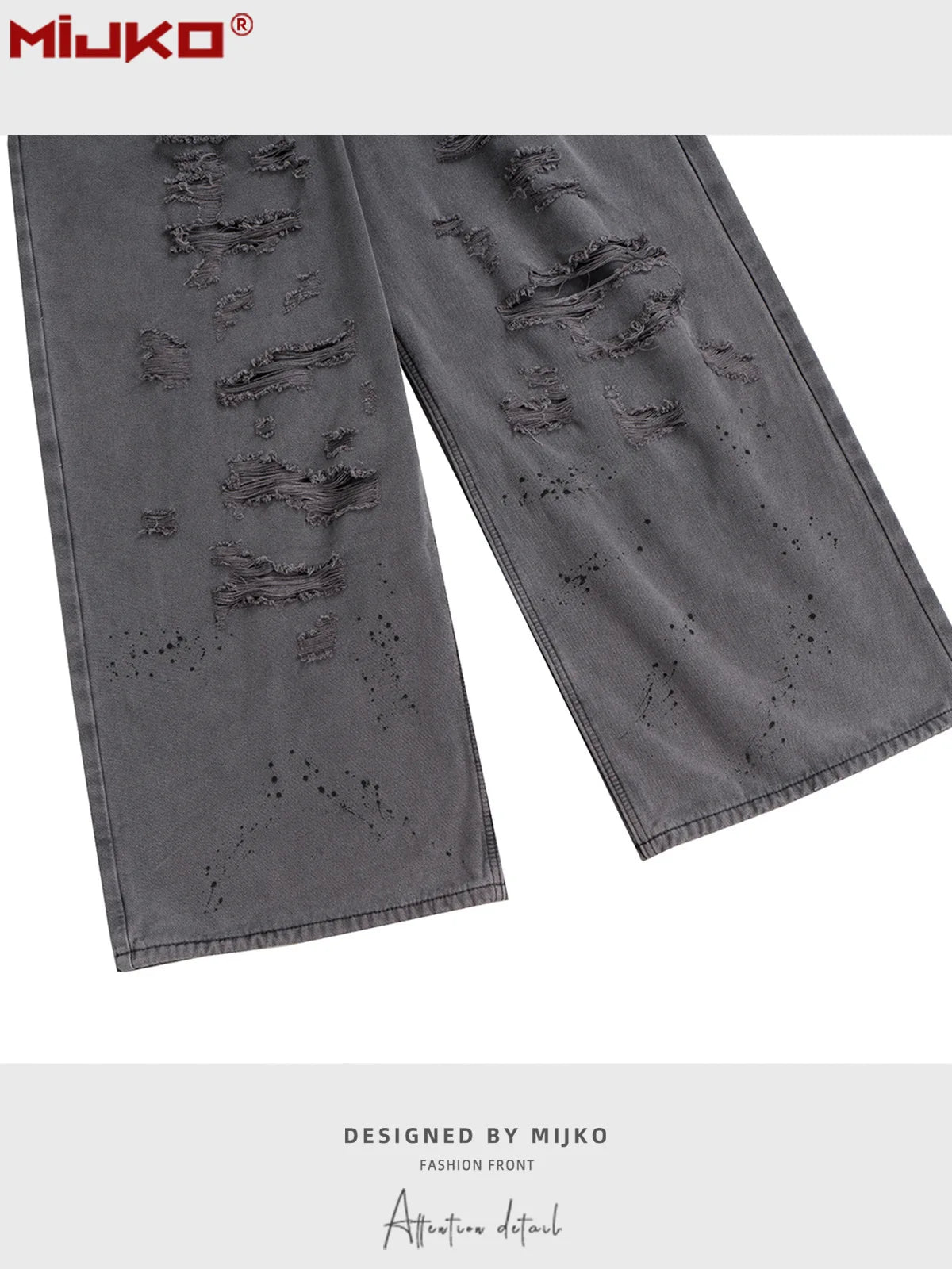 MIJKO jean Baggy délavé pour hommes Streetwear Hip Hop grand jean détruit pantalon en Denim droit