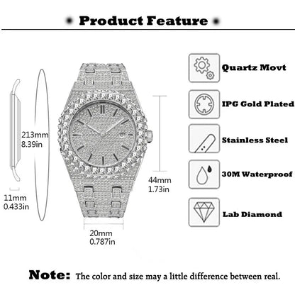 2024 Hip Hop hommes montres à quartz MISSFOX automatique Date glacé montre-bracelet mode bleu diamant bijoux montre pour homme livraison gratuite