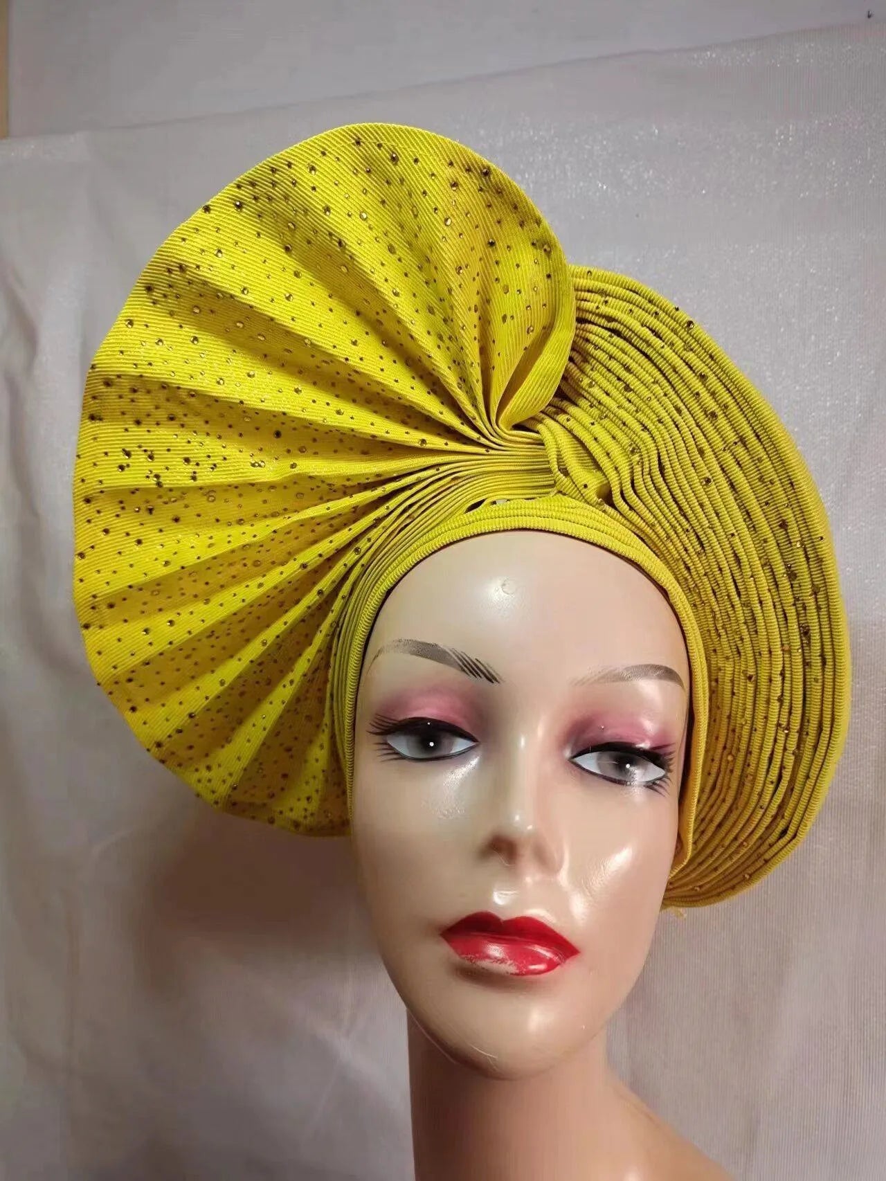 Turban de tête musulman pour femmes, Gele africain violet, casquettes déjà fabriquées, Auto Aso Oke, cravate de sauna Gele, chapeau rond pour dames, Z620-2 de fête